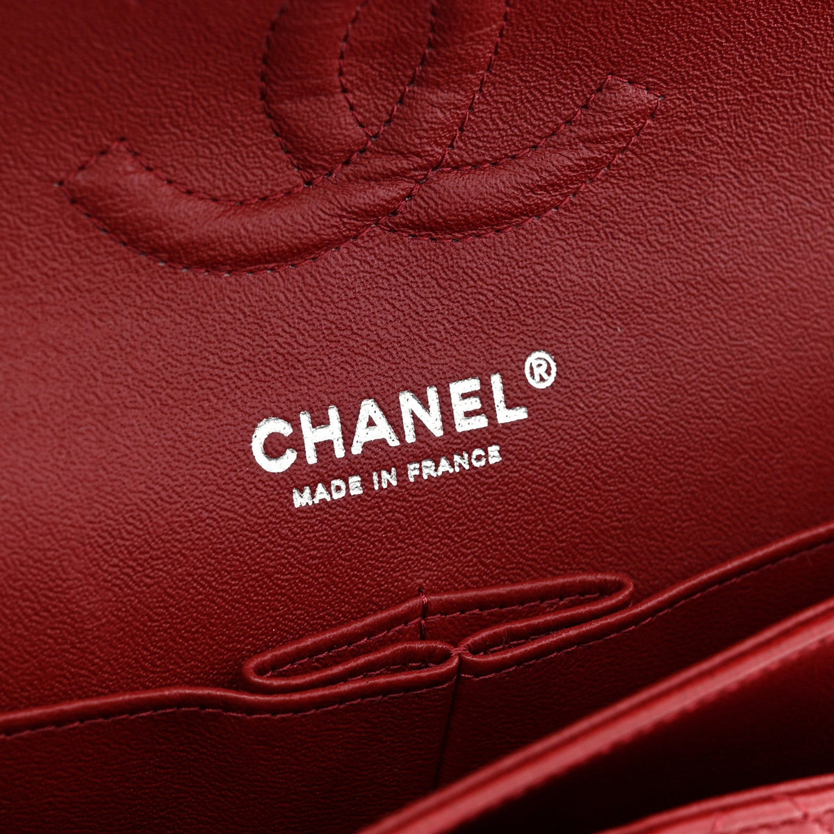 Lambskin Quilted Medium Double Flap Red