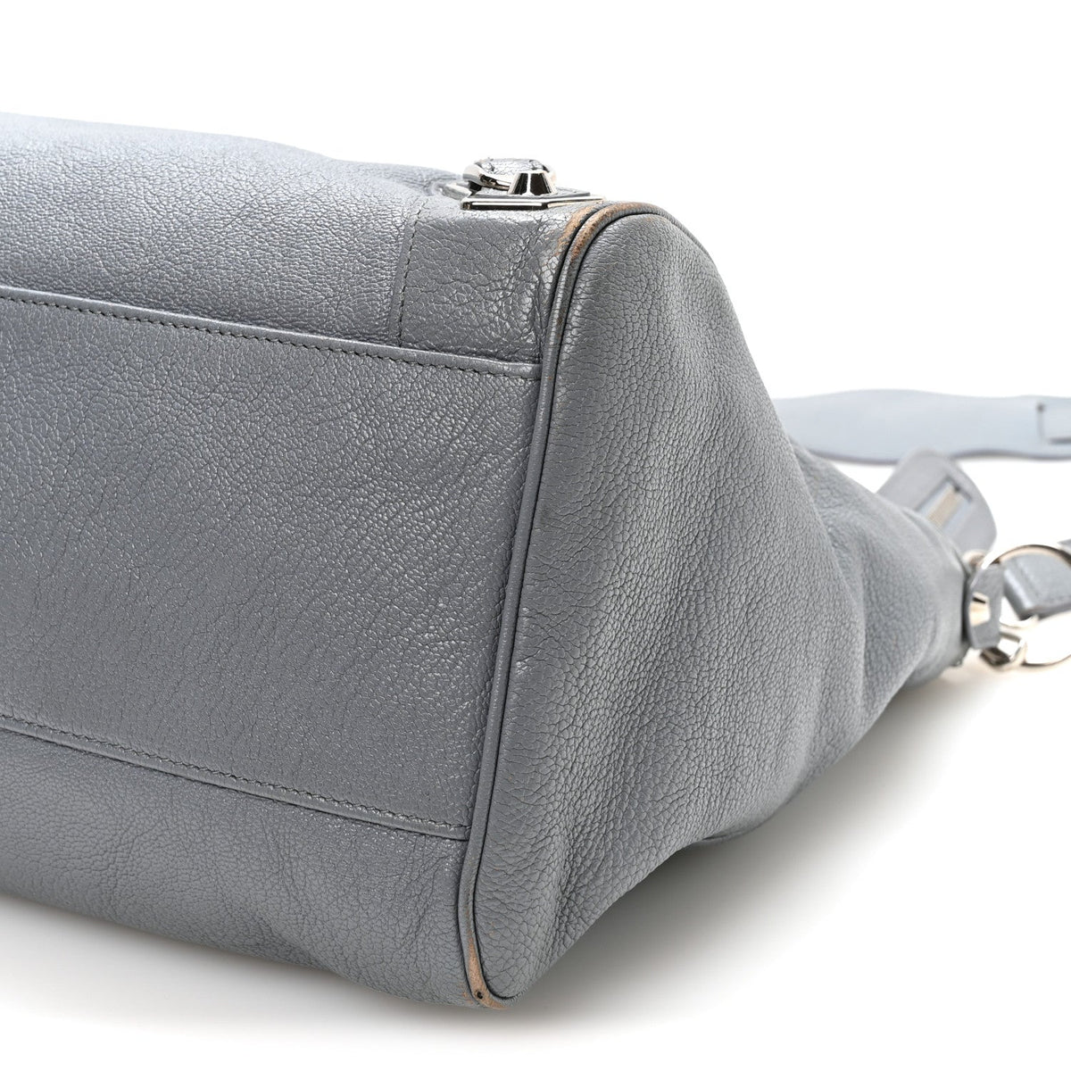 Chevre Silver Metallic Edge Hardware Velo Gris Acier