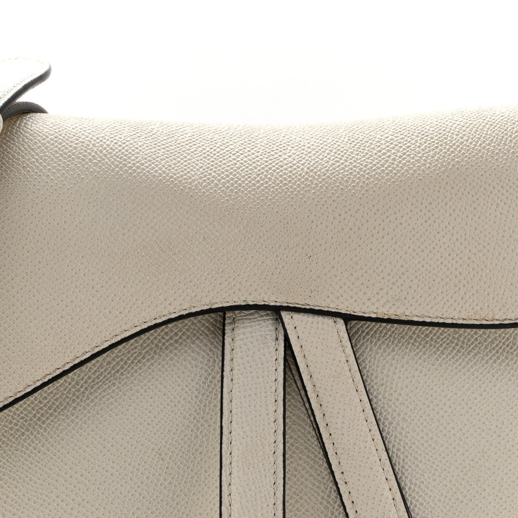 Grained Calfskin Saddle Bag With Strap Latte