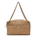 Suede Calfskin Quilted Camerissimo Camera Case Dark Beige