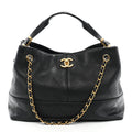Calfskin Quilted Small Coco Base Shopping Bag Black