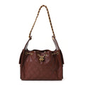 Caviar Quilted Small Chanel 25 Handbag Brown