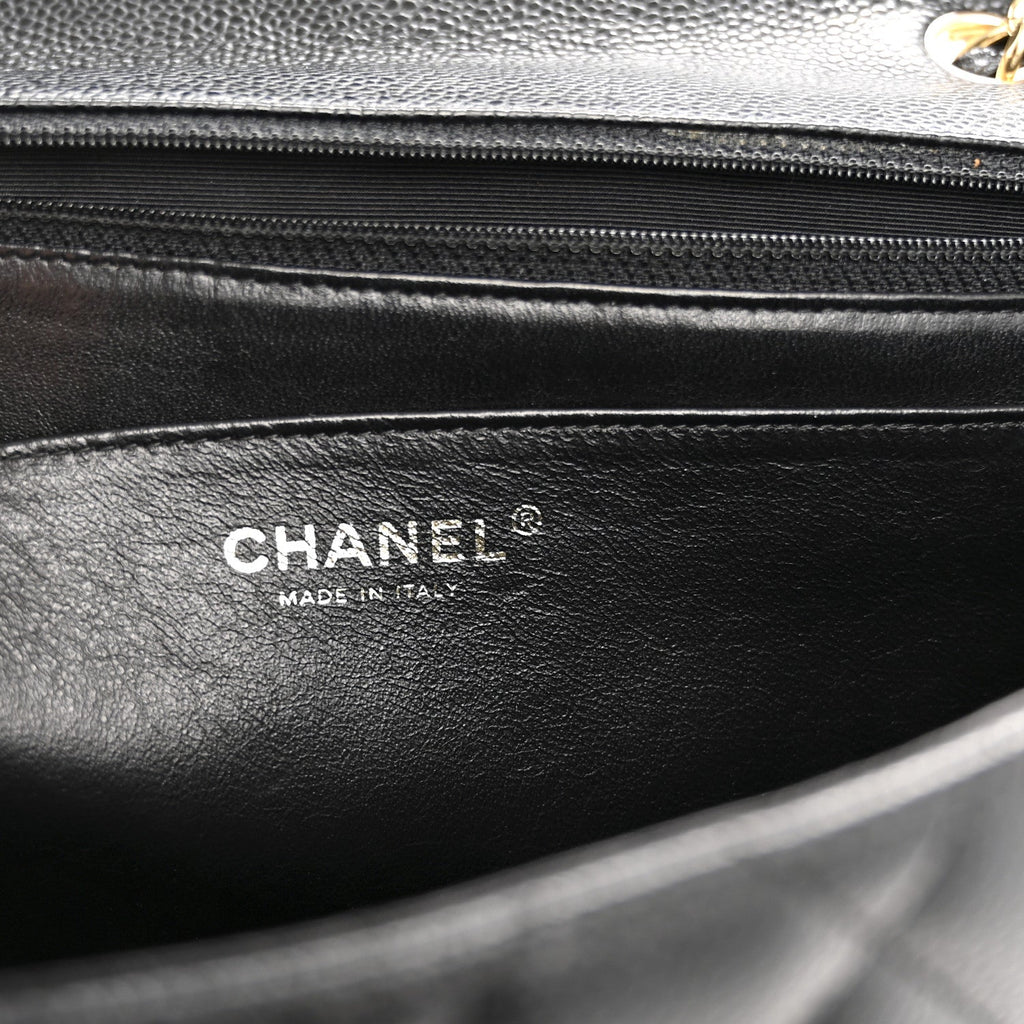 Caviar Quilted Jumbo Single Flap Black