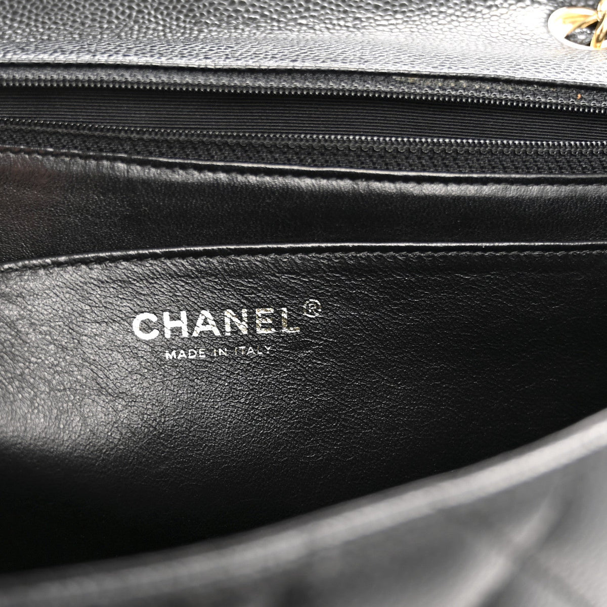 Caviar Quilted Jumbo Single Flap Black
