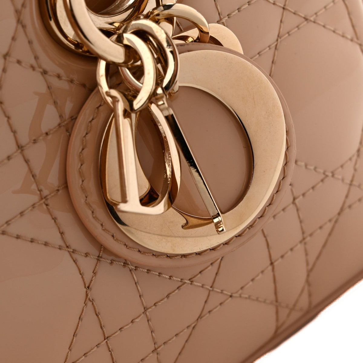 Patent Cannage Small Lady D-Joy Beige