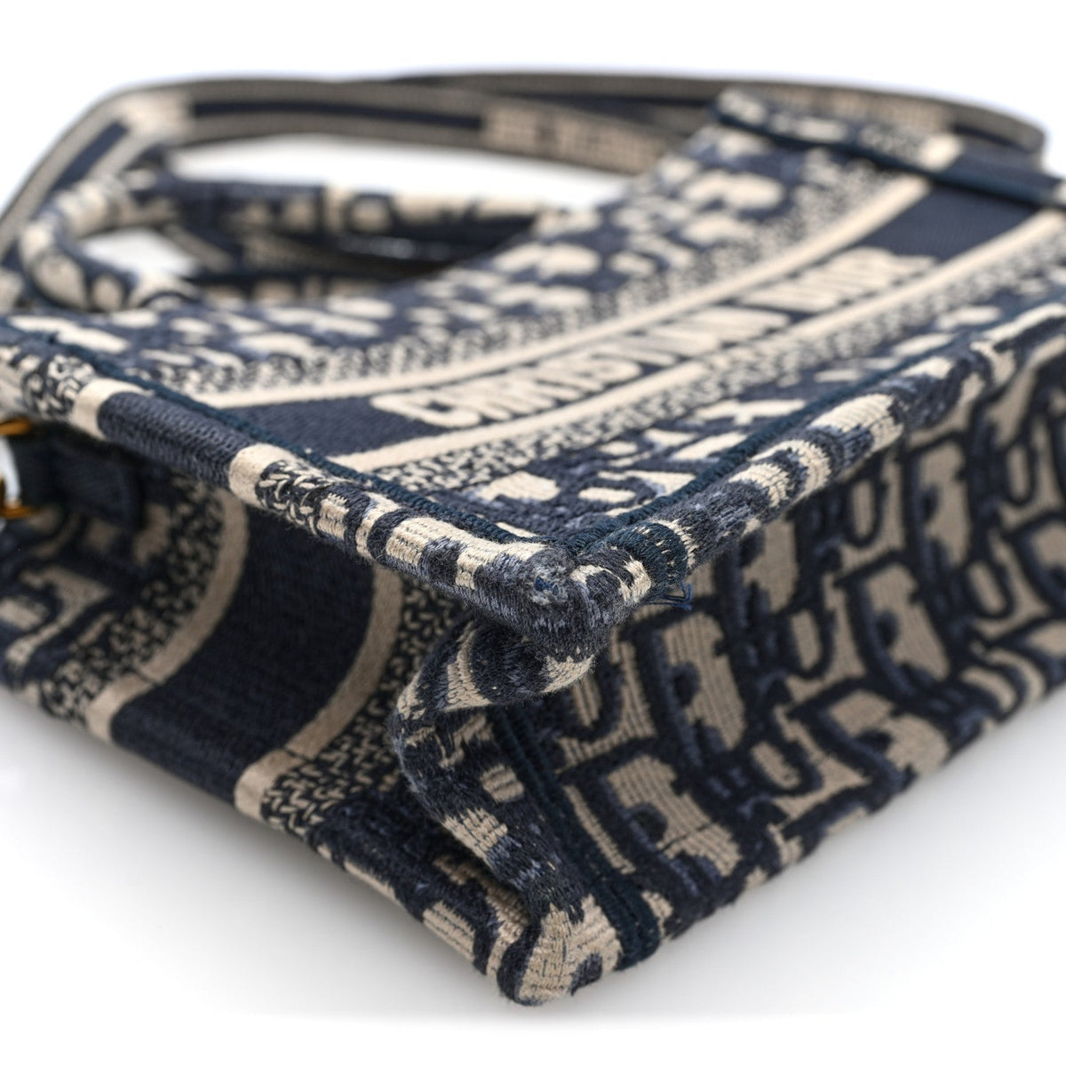 Oblique Mini Book Tote With Strap Blue Multicolor