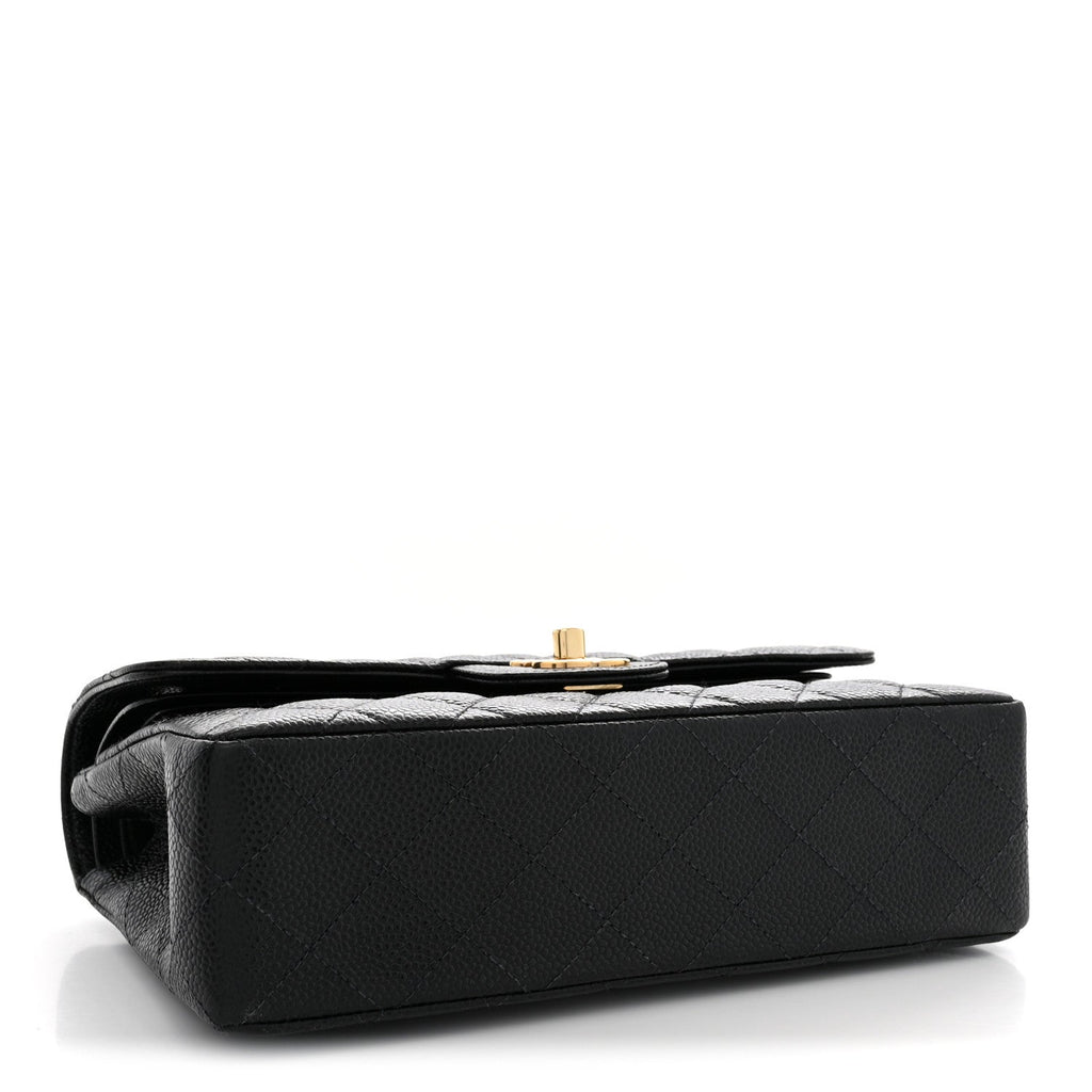 Caviar Quilted Small Double Flap Black