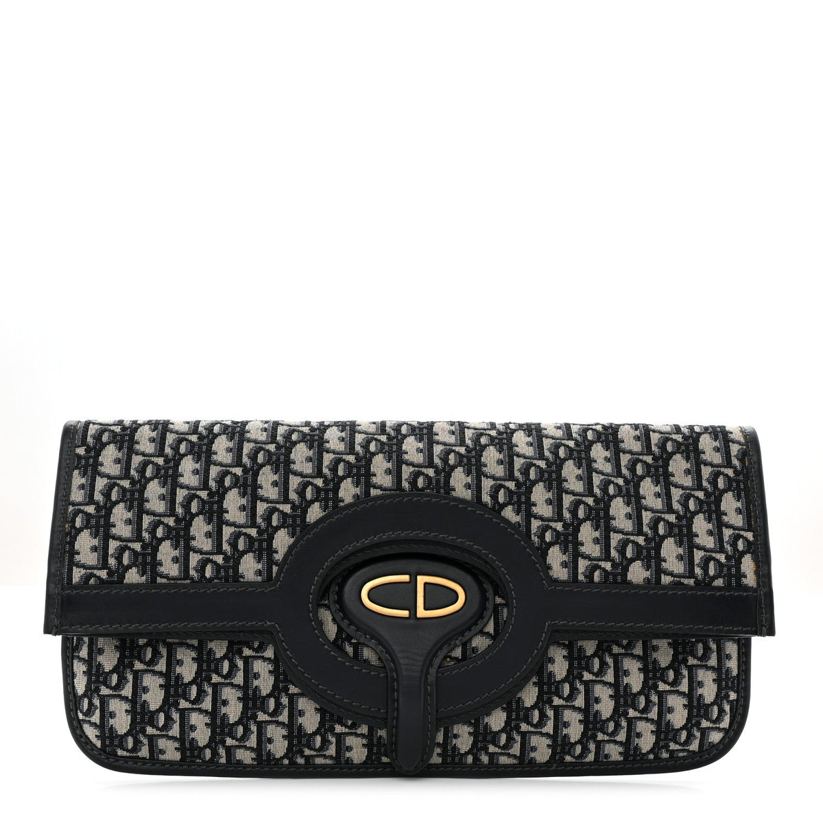 Oblique Fold Over Clutch Blue