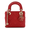 Calfskin Cannage Dioramour Mini Lady Dior Bag Bright Red