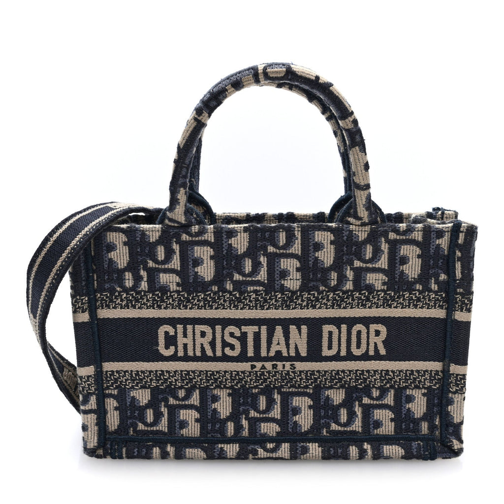 Oblique Mini Book Tote With Strap Blue Multicolor