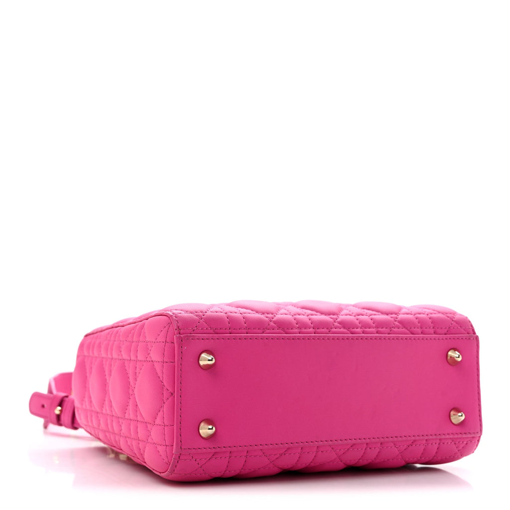 Lambskin Cannage Small My ABCDior Lady Dior Fuchsia