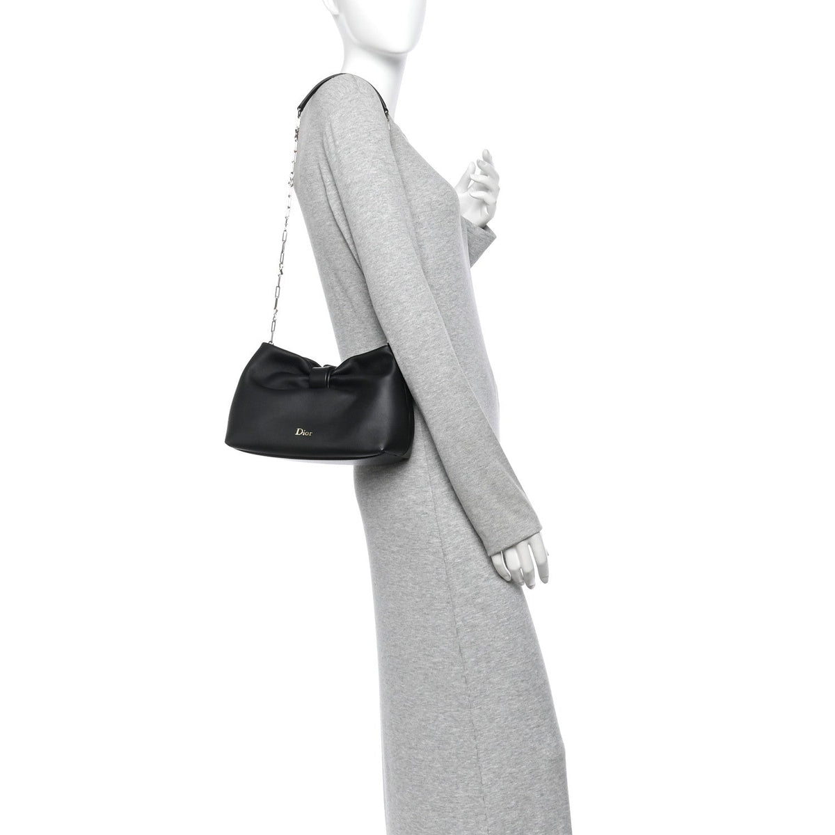 Lambskin Small Bow Bag Black