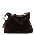 Suede Calfskin Medium Diorly Bag Chocolate