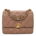 Caviar Quilted Mini Coco First Flap Beige