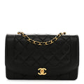 Lambskin Quilted Medium Single Flap Black