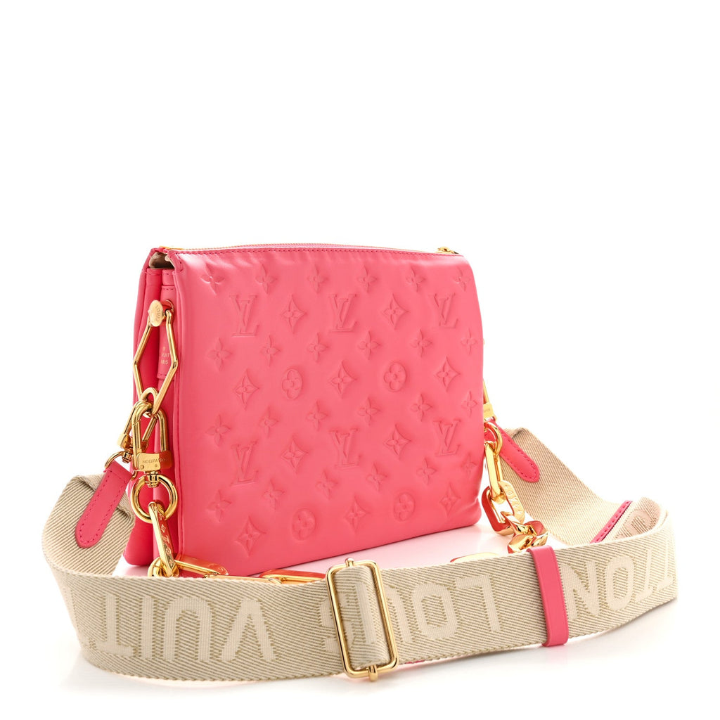 Lambskin Embossed Monogram Coussin PM Pink