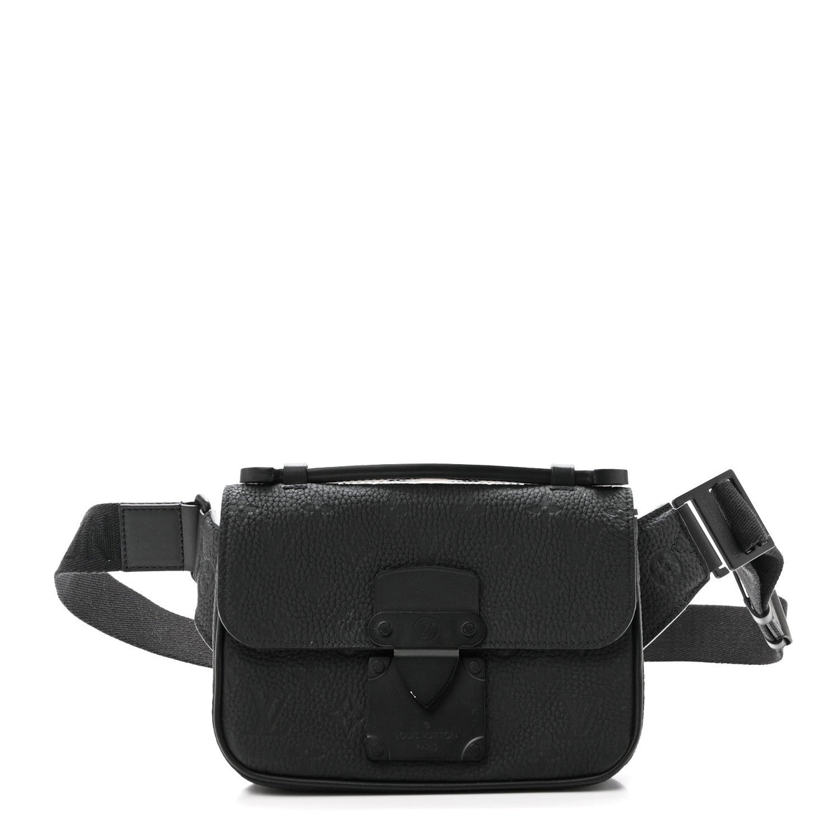 Taurillon Monogram S Lock Sling Bag Black