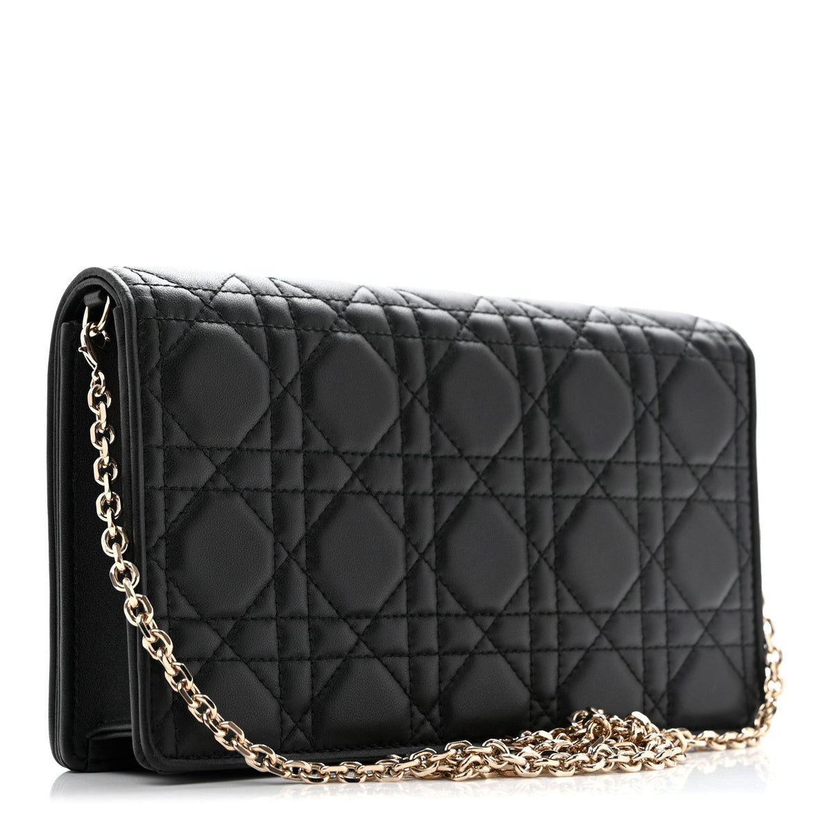 Lambskin Cannage Lady Dior Pouch Black