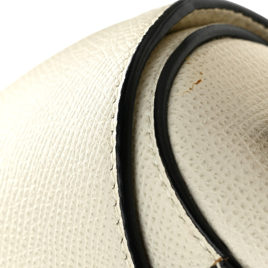Grained Calfskin Saddle Bag White