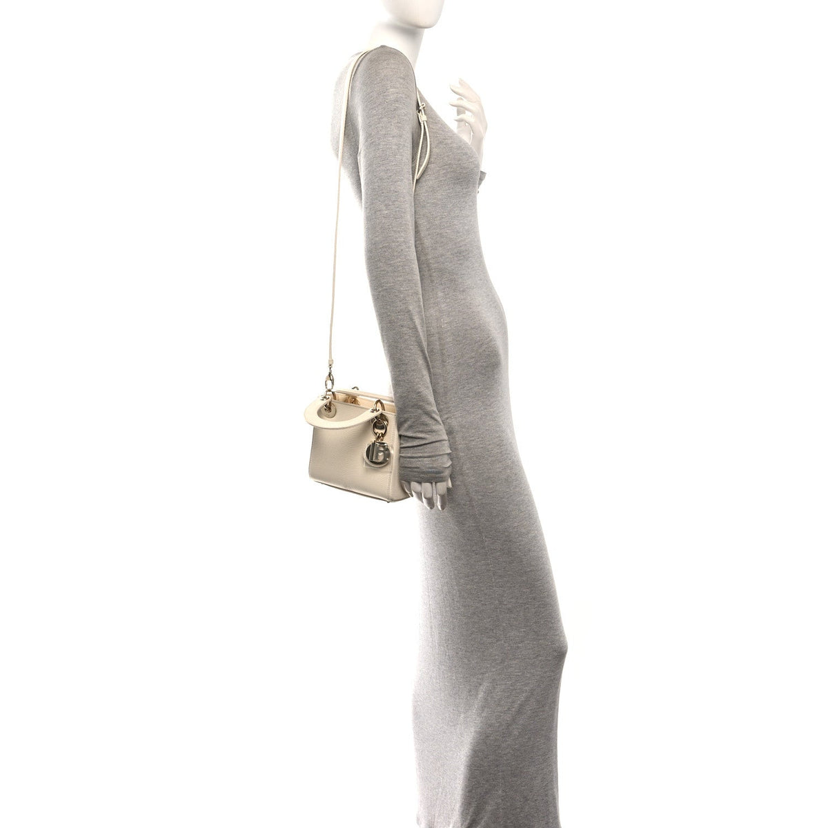 Lizard Mini Lady Dior Latte