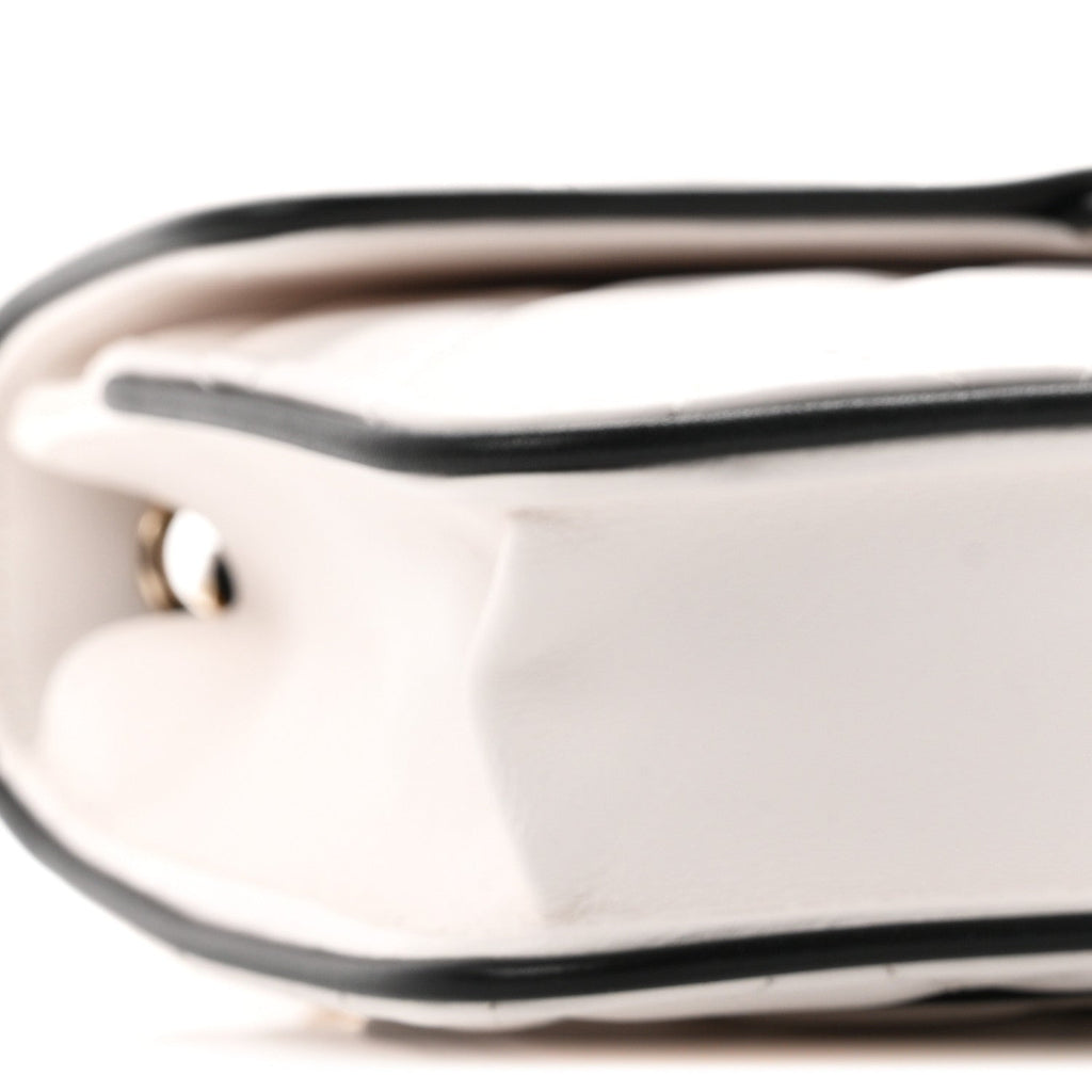 Lambskin Quilted Resin CC Mini Flap Bag White Black