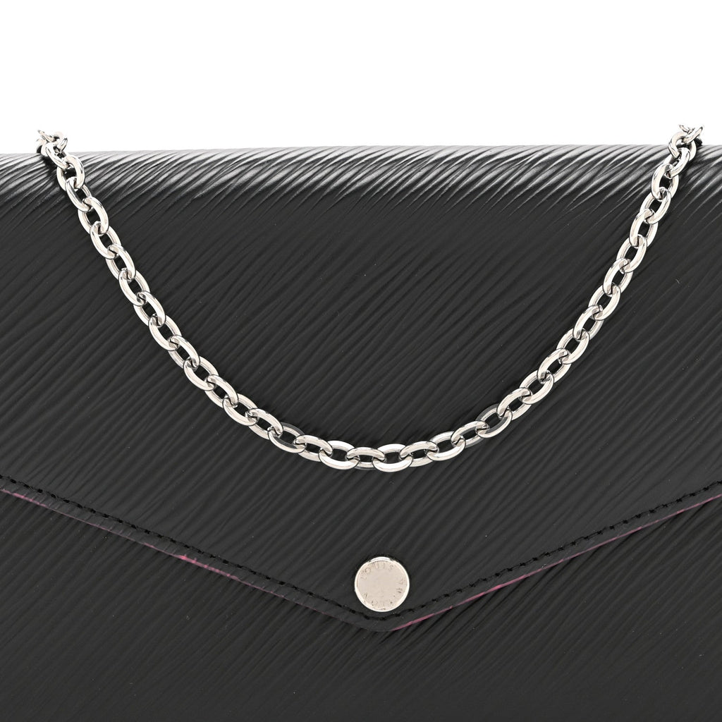 Epi Pochette Felicie Black Hot Pink