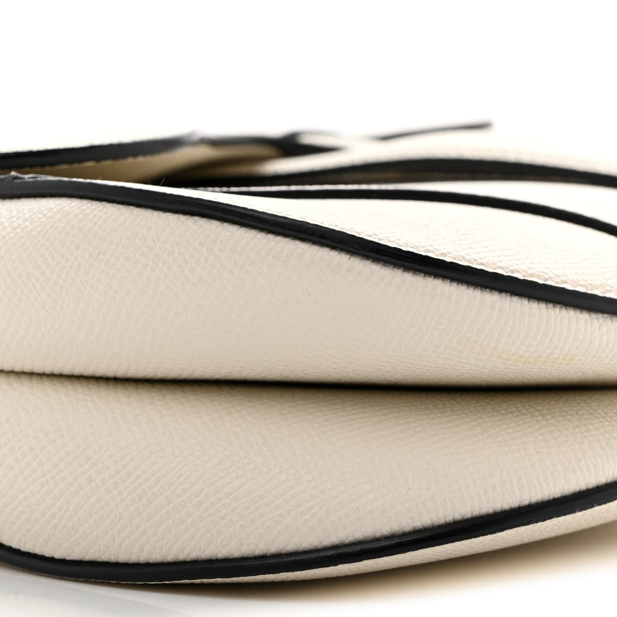 Grained Calfskin Saddle Bag With Strap Latte