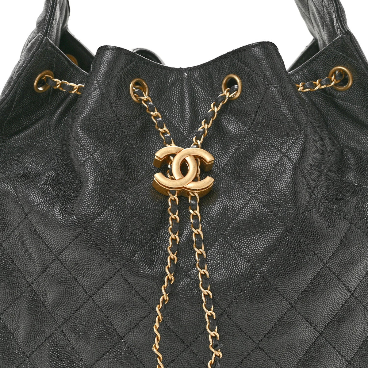Caviar Quilted Medium Chanel 25 Handbag Black