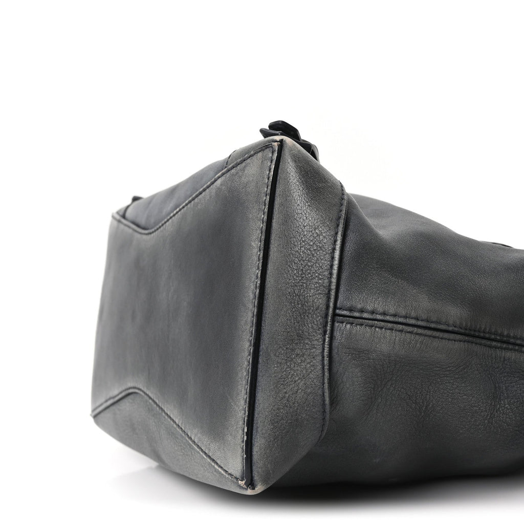 Used Calfskin Silver Hardware Small Neo Classic City Navy