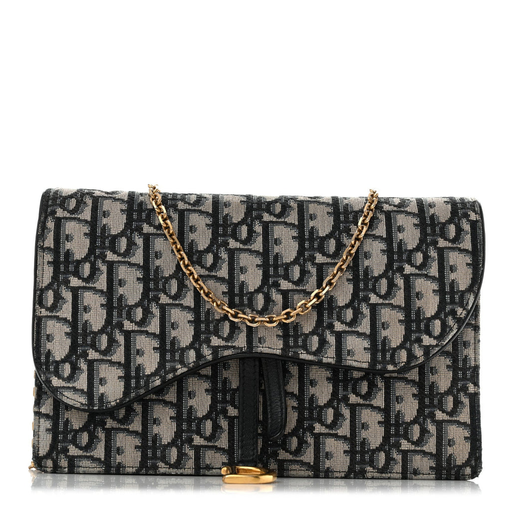 Oblique Saddle Chain Pouch Blue