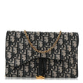 Oblique Saddle Chain Pouch Blue