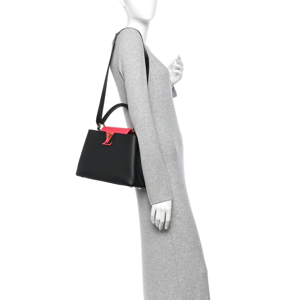 Taurillon Capucines MM Black Rose Berlingot