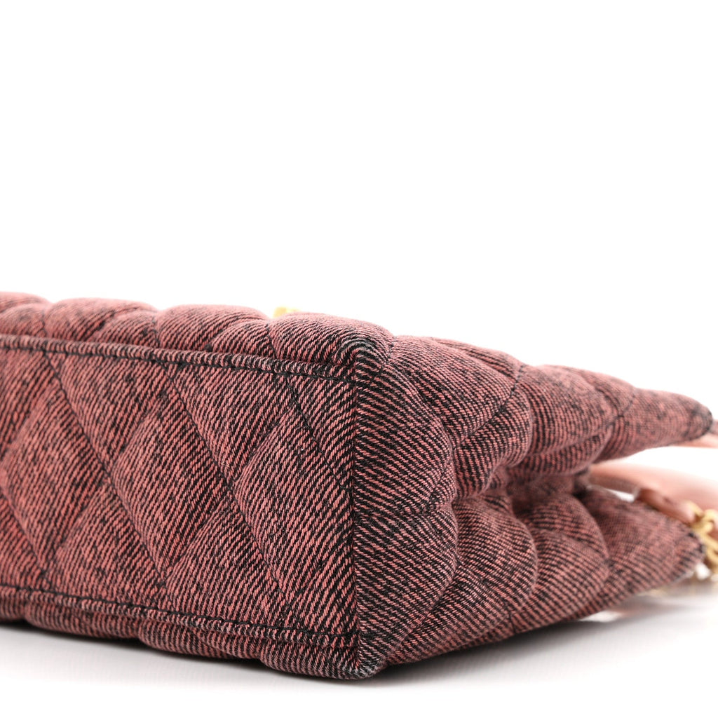 Denim Quilted Nano Kelly Shopper Orange Black