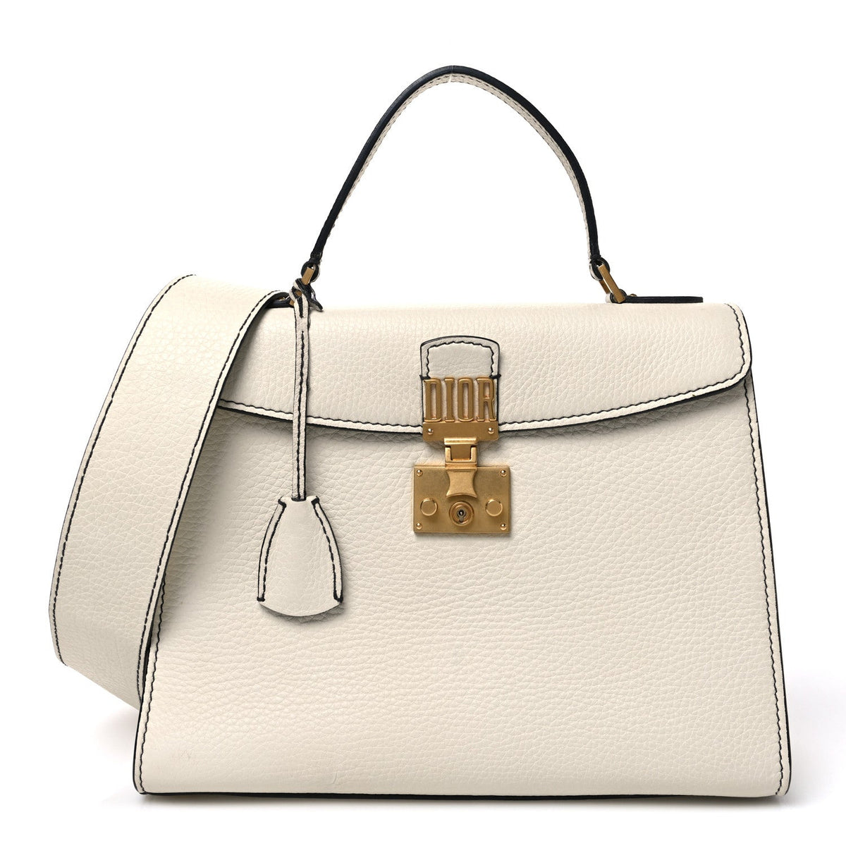 Calfskin Dioraddict Top Handle White