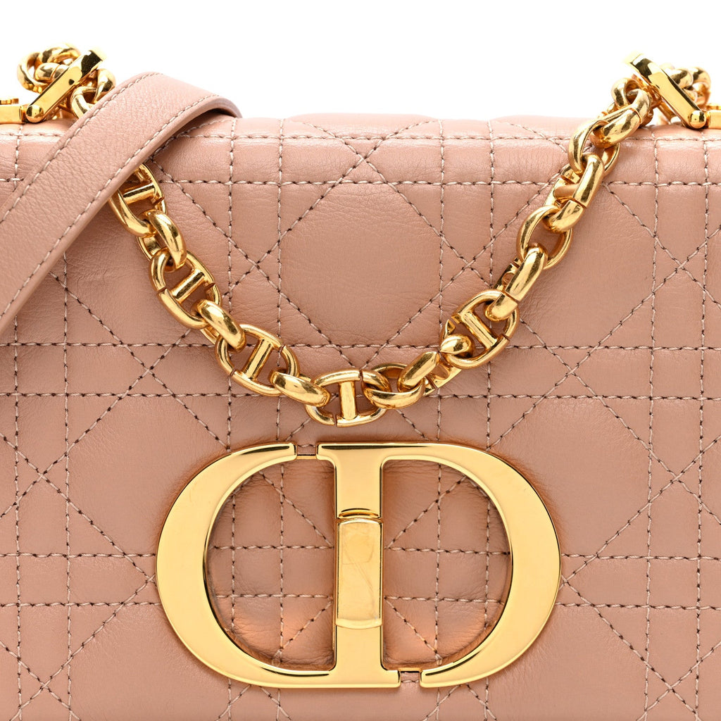 Grained Calfskin Cannage Small Caro Bag Rose De Vents