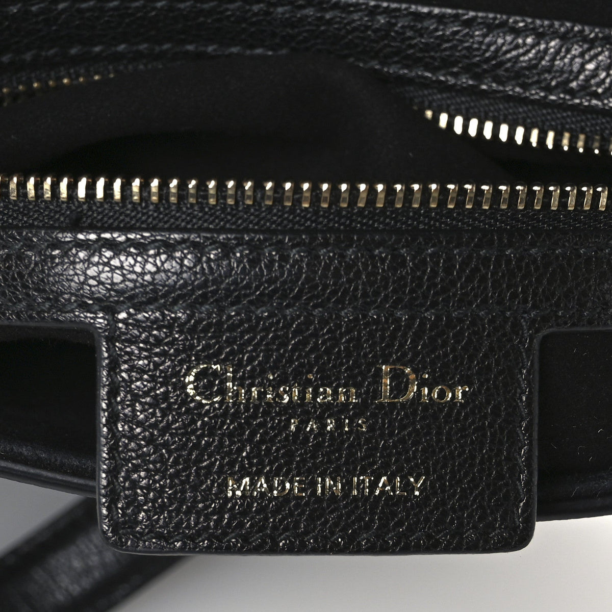 Shiny Goatskin Saddle Bag With Strap Black