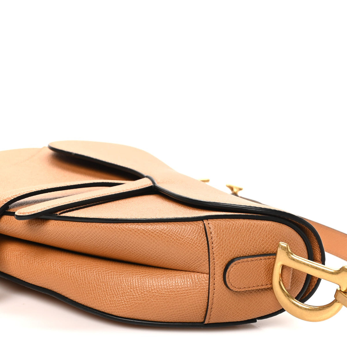 Grained Calfskin Saddle Bag Camello