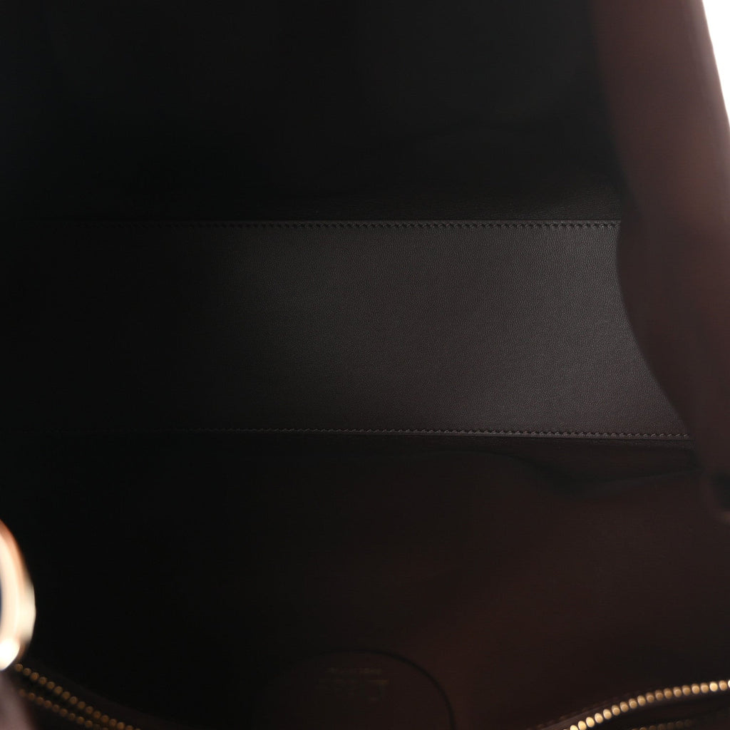 Suede Calfskin Medium Diorly Bag Chocolate