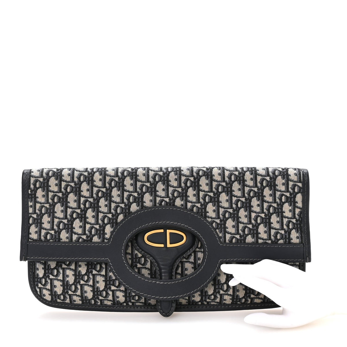 Oblique Fold Over Clutch Blue