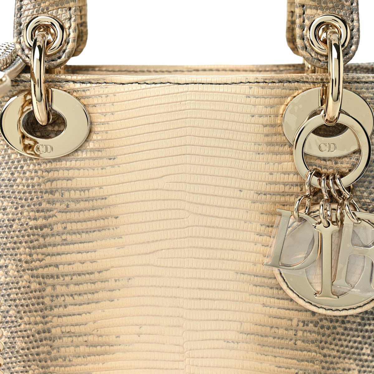 Lizard Ombre Mini Lady Dior Natural