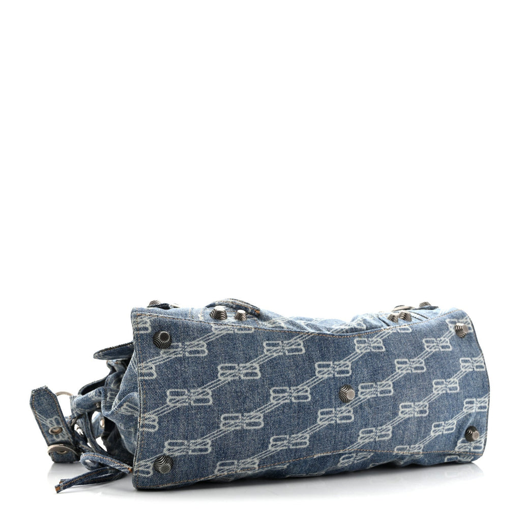 Denim BB Monogram Neo Cagole City Handbag Blue