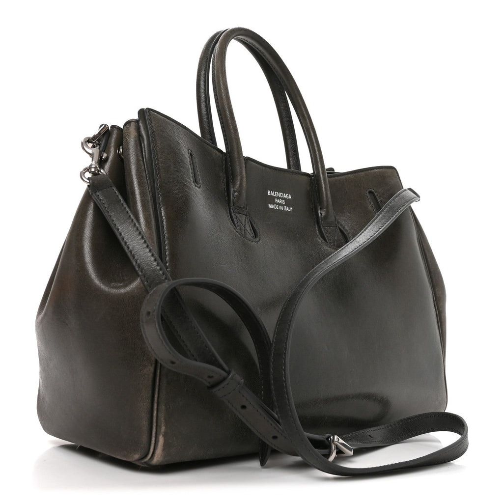 Vegetable Tanned Lambskin Small Bel Air Carry All Bag Grey