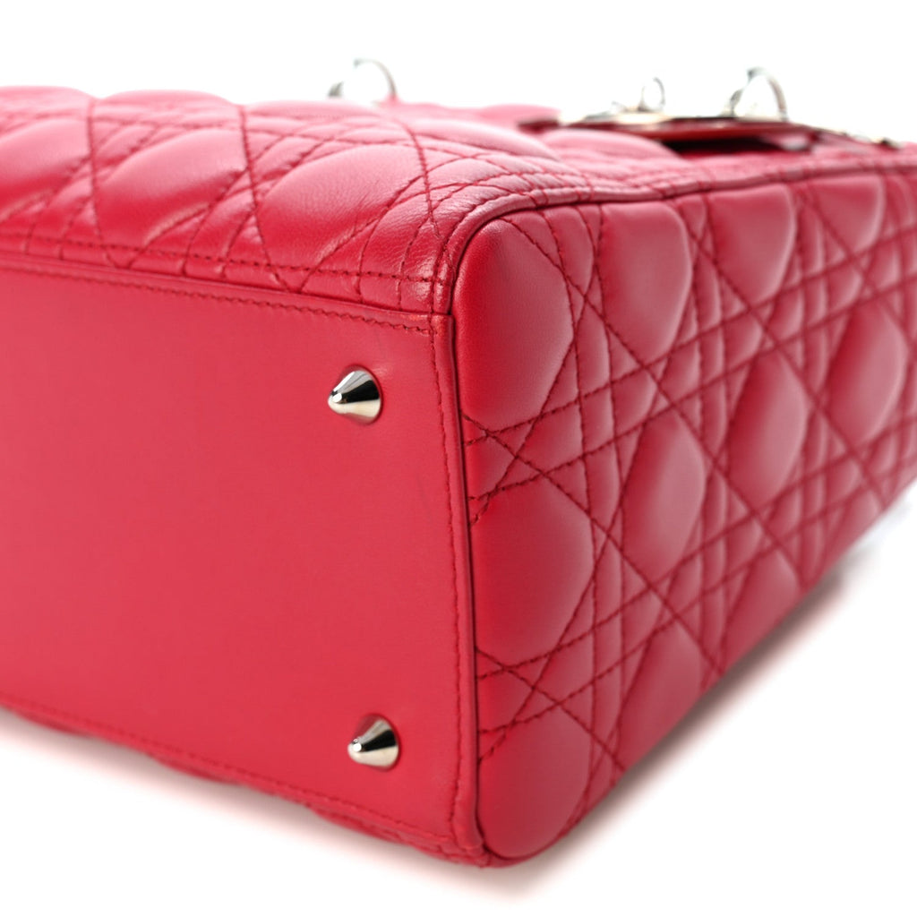 Lambskin Cannage Medium Lady Dior Dark Pink