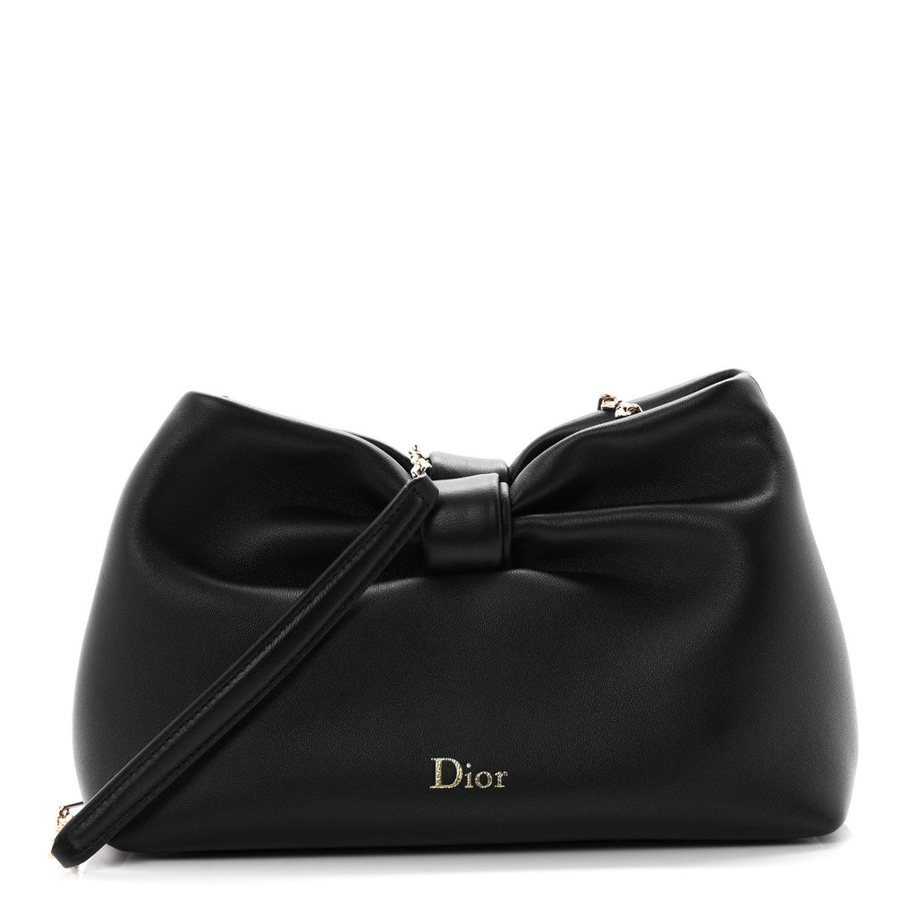 Lambskin Small Bow Bag Black