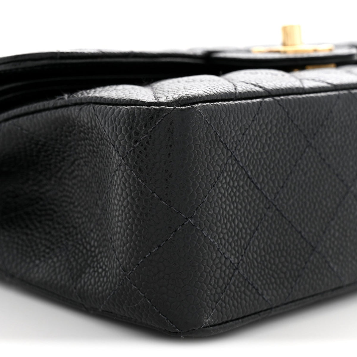 Caviar Quilted Small Double Flap Black