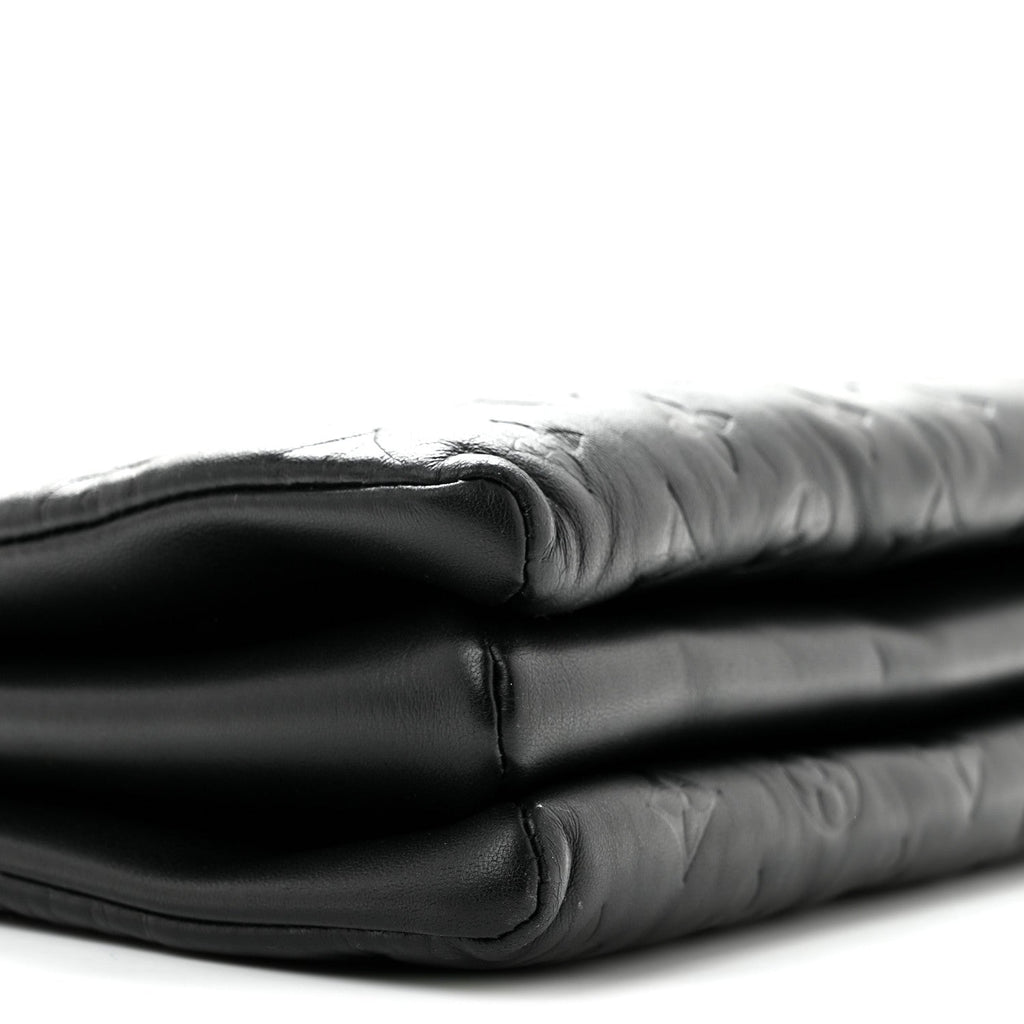 Lambskin Embossed Monogram Coussin PM Black
