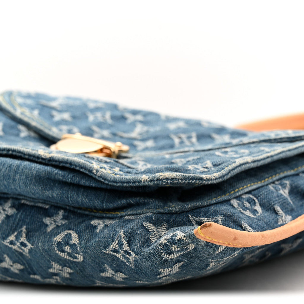Monogram Denim Sac Plat Blue