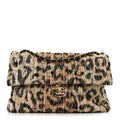 Tweed Mixed Fibers Leopard Print Souplissimo Maxi Flap Brown Black White