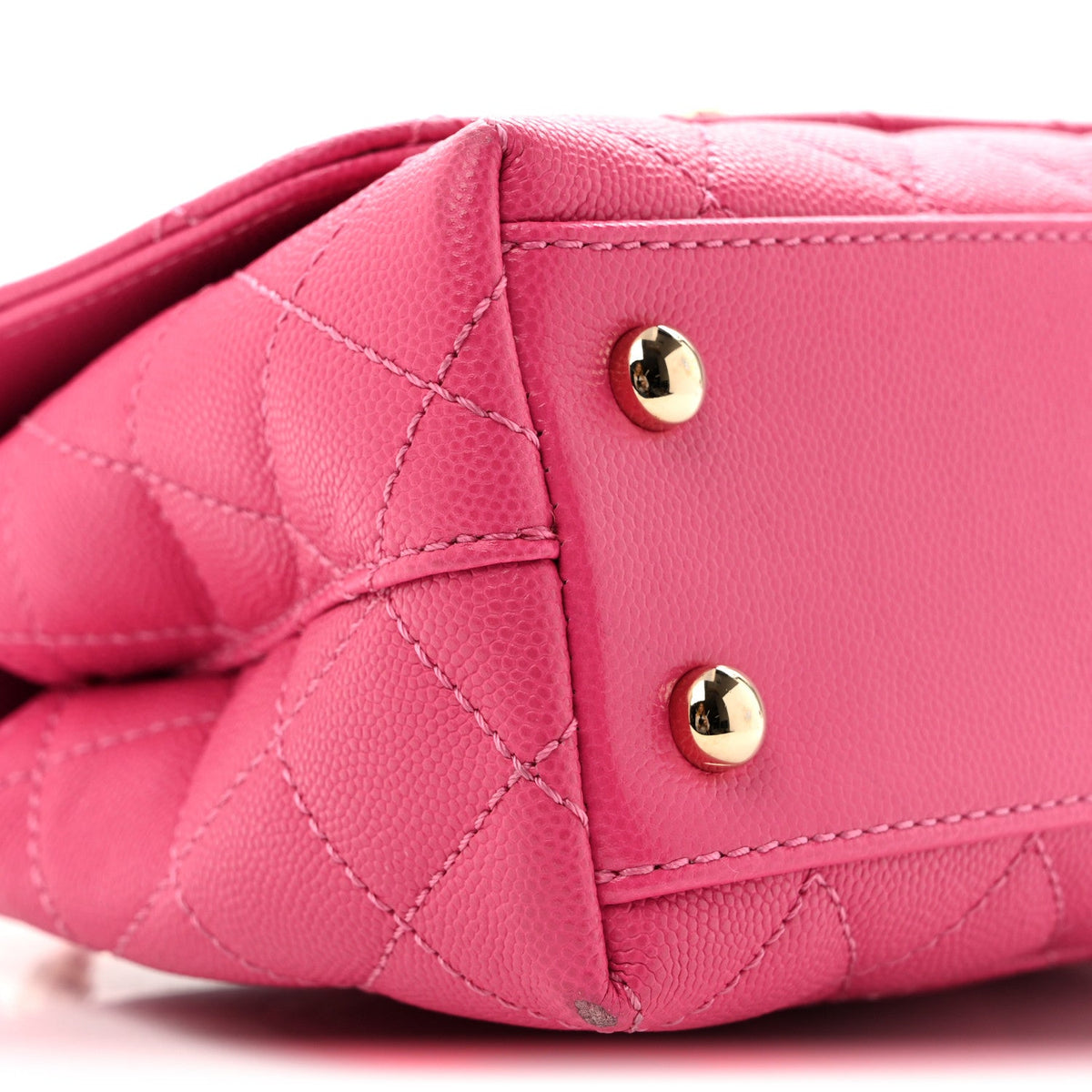Caviar Quilted Lizard Embossed Extra Mini Coco Handle Flap Pink