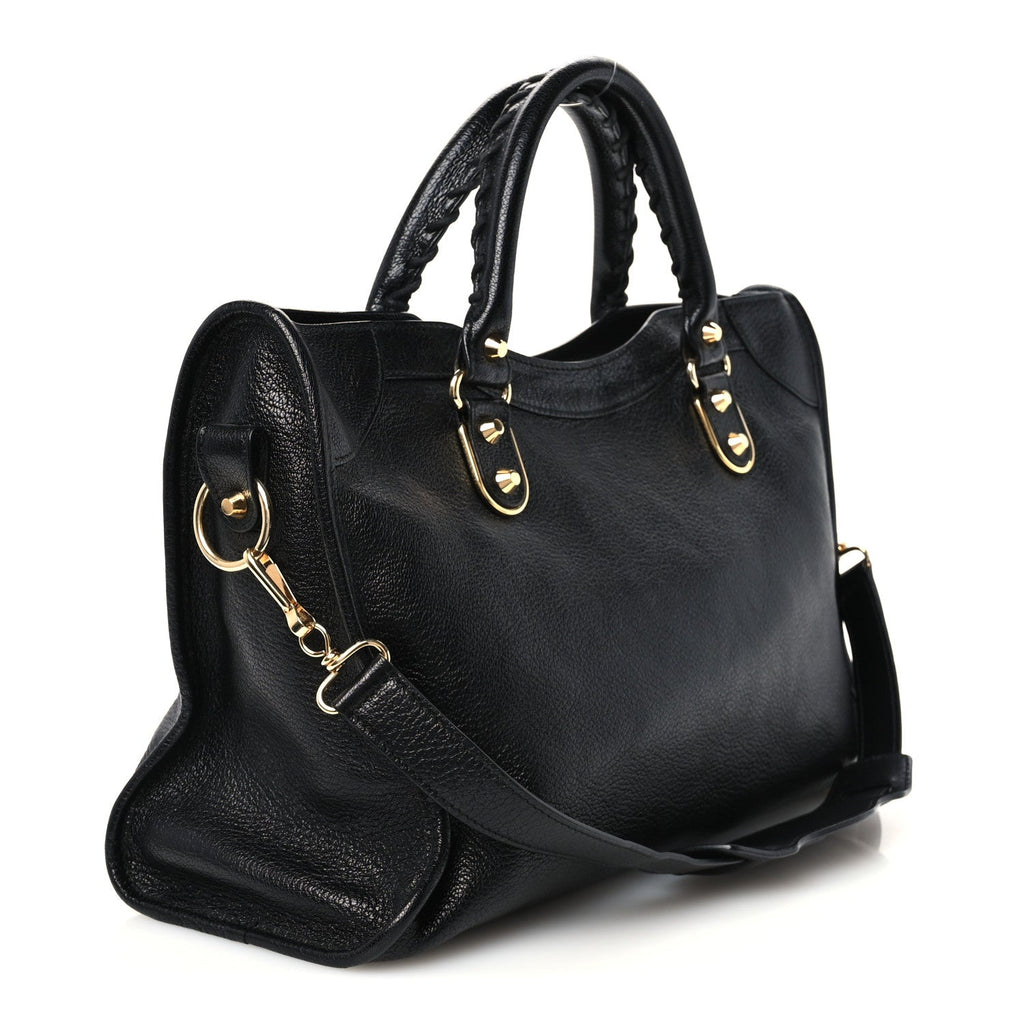 Chevre Gold Metallic Edge Hardware City Black